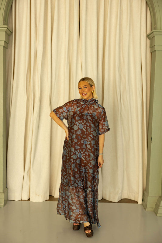 The Dusty Blue Blooms Maxi