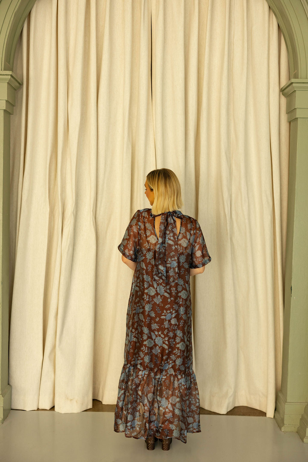 The Dusty Blue Blooms Maxi