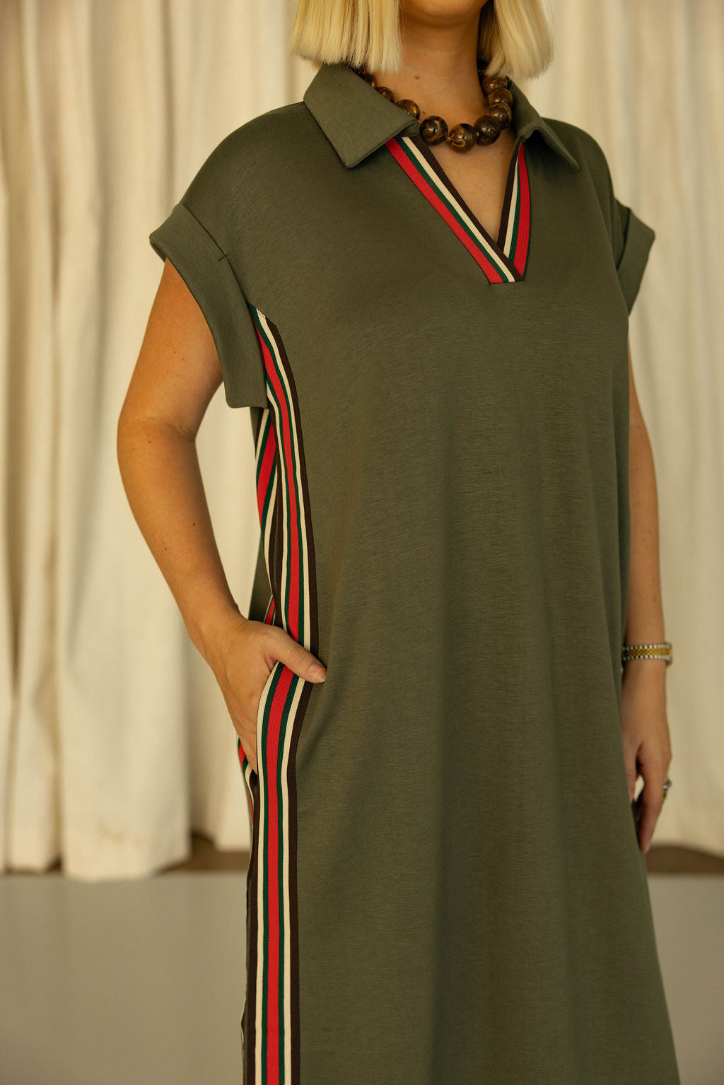 The Country Club Casual Dress - Olive