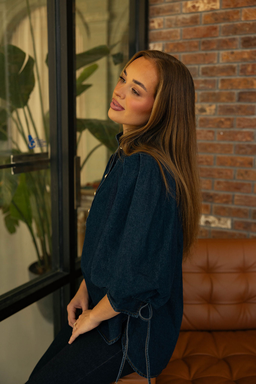 The Dark Denim Blouse
