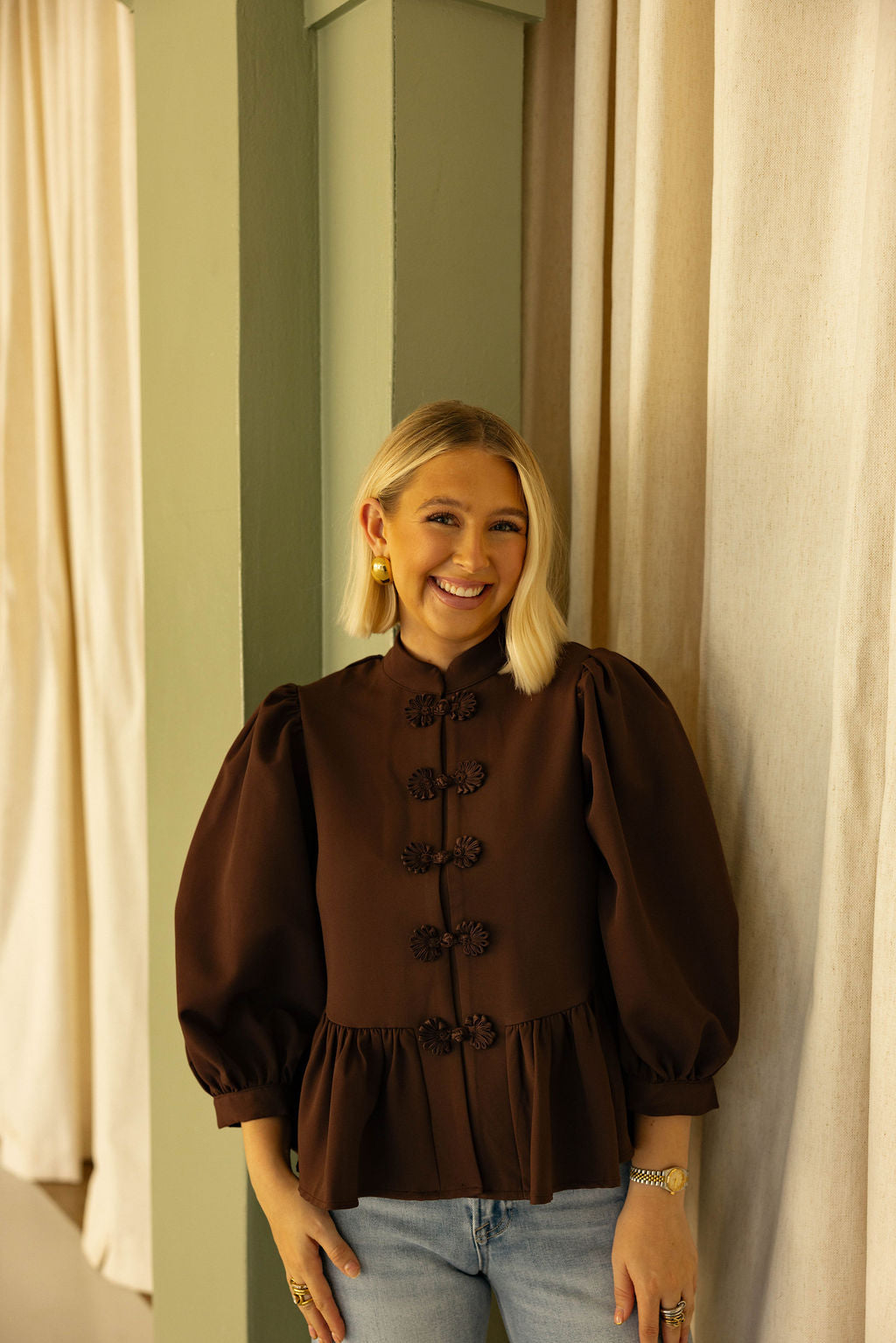The Southern Charm Top - Brown