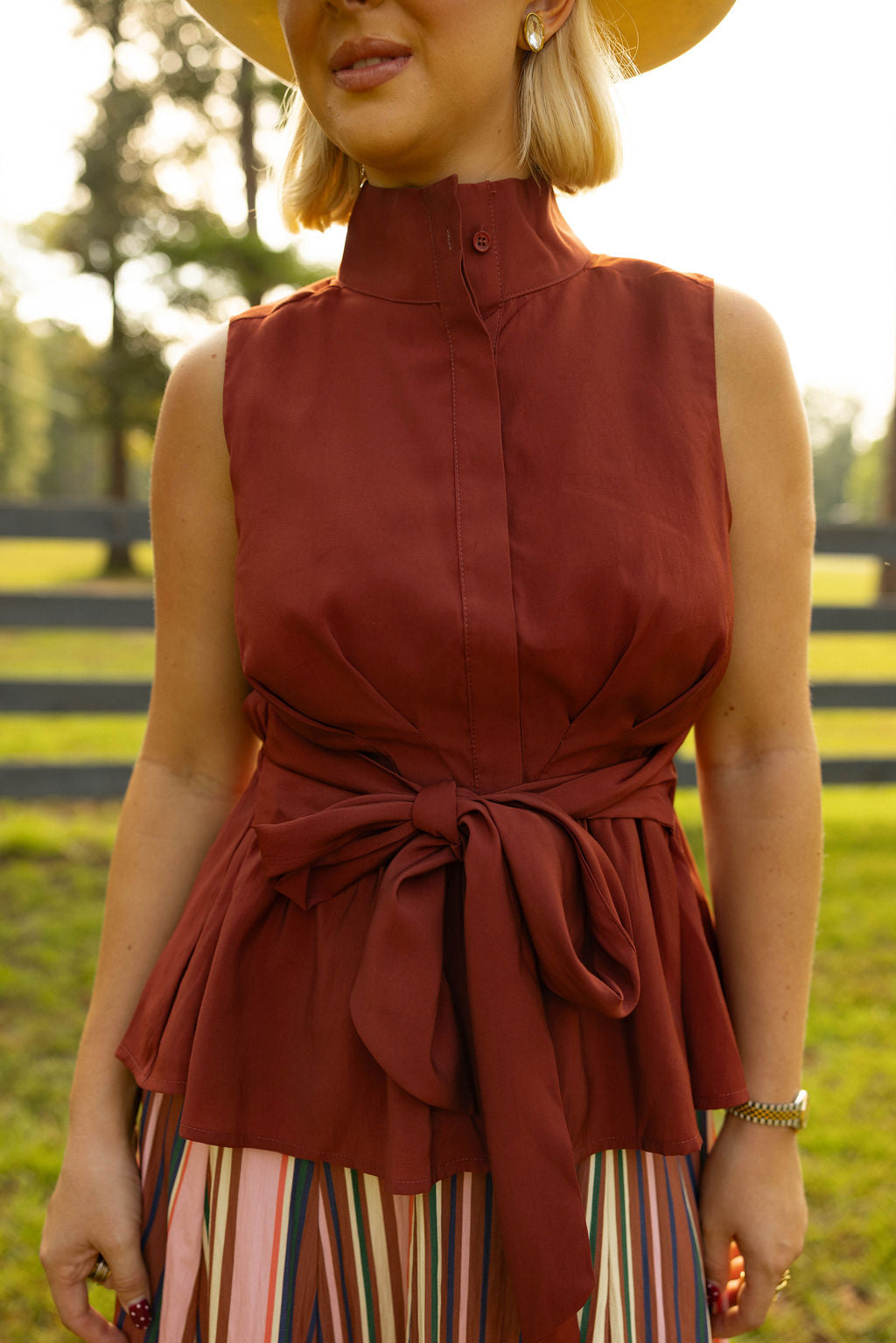 Tied to Perfection Top - Burnt Orange