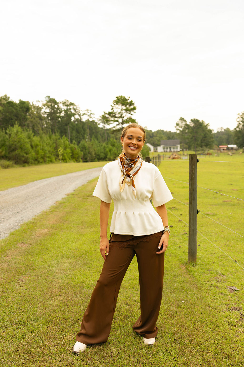The Monroe Scarf Pants - Brown