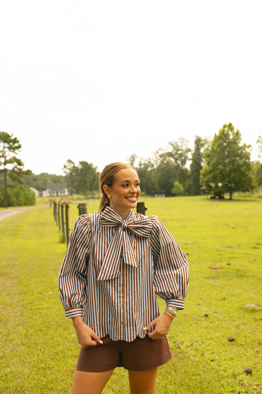 Scalloped Stripe Top