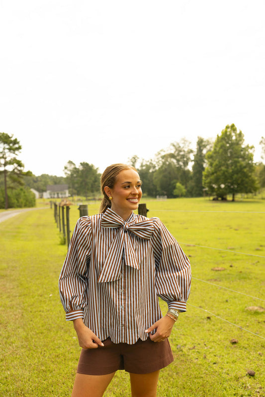 Scalloped Stripe Top