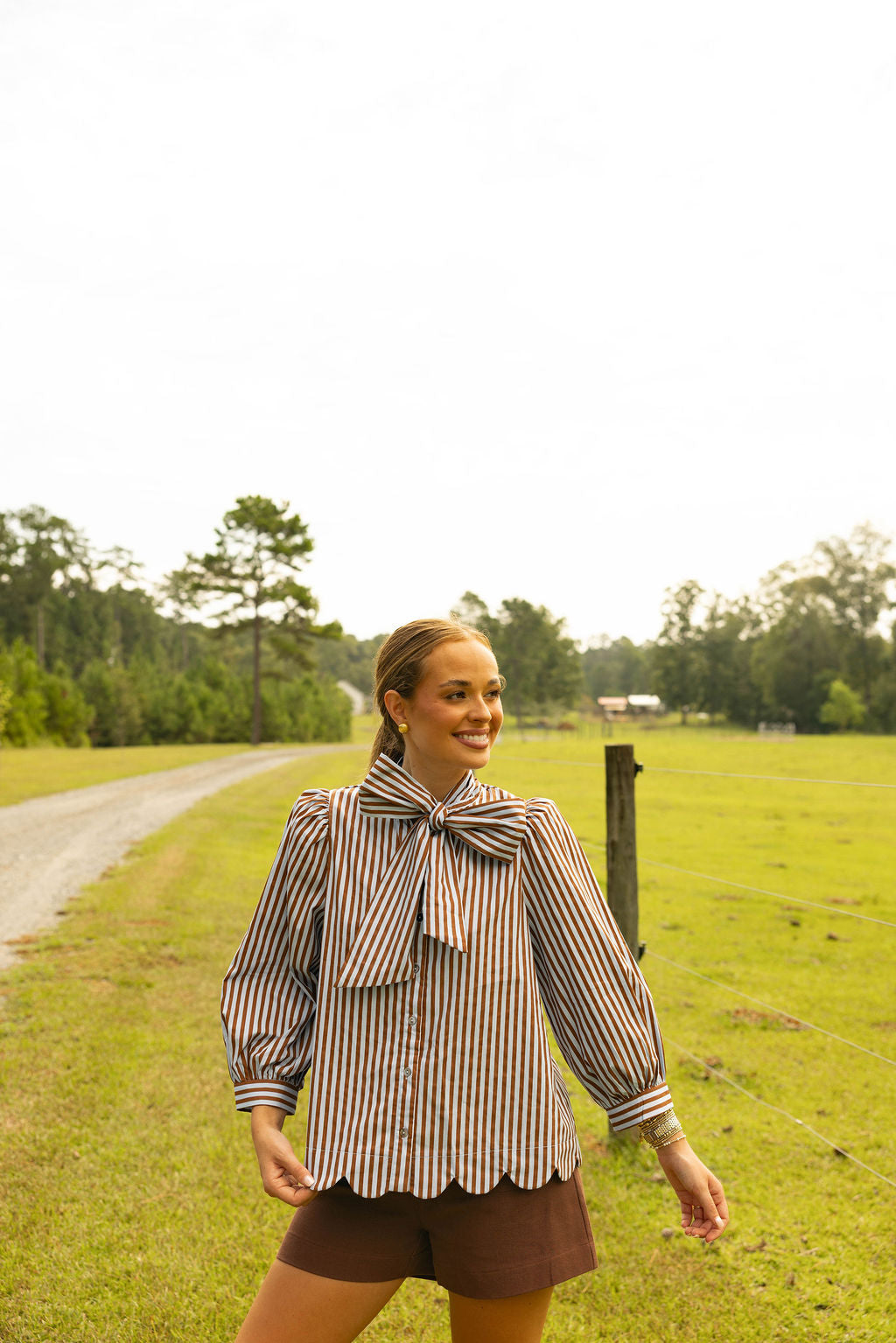 Scalloped Stripe Top