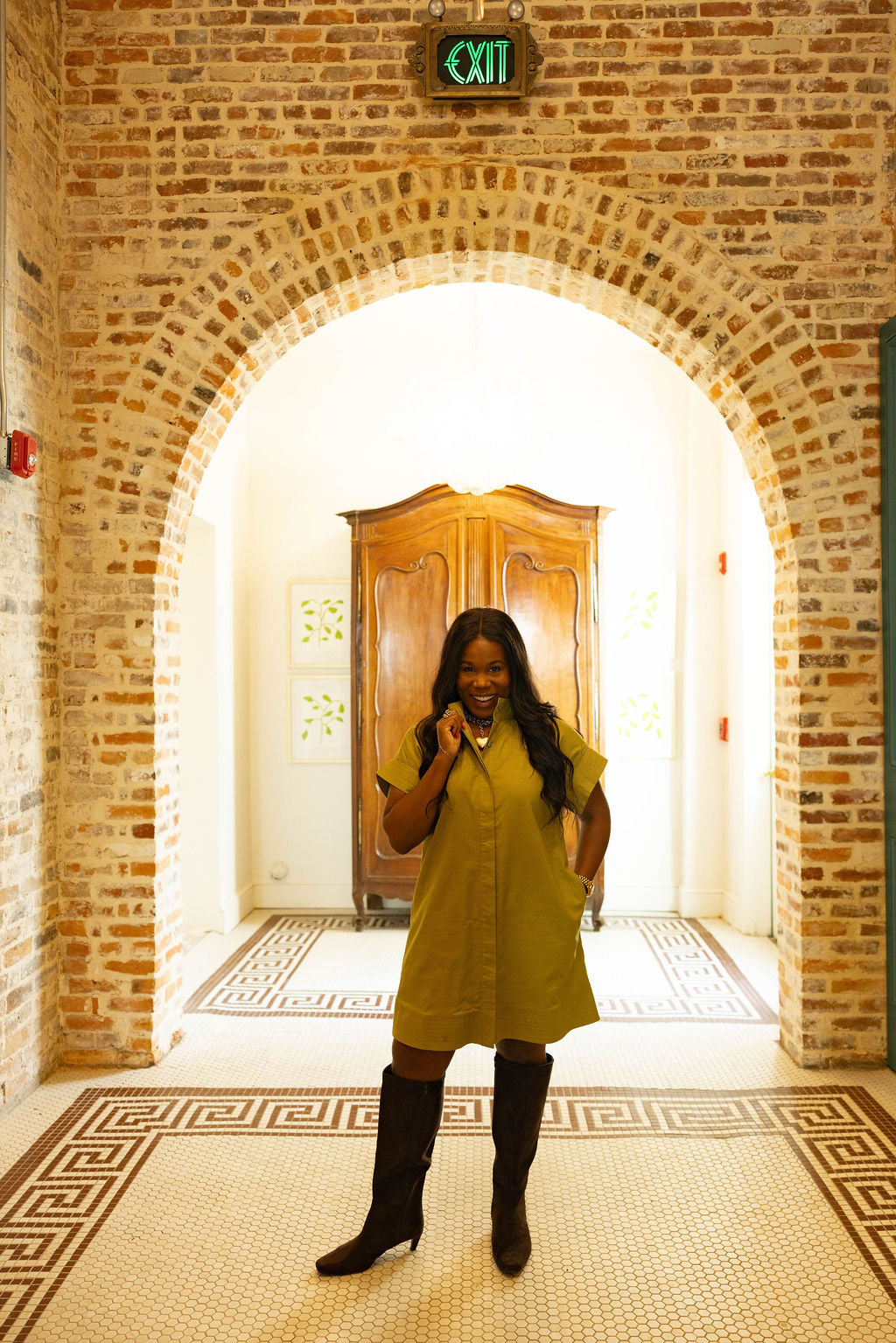 The Georgia Olive Dress