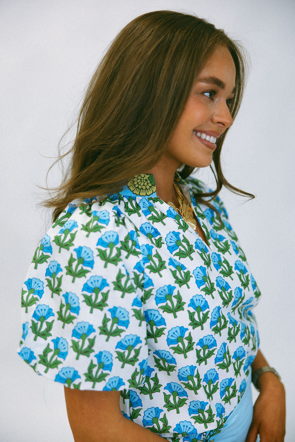 Fresh Bloom Blouse - Blue