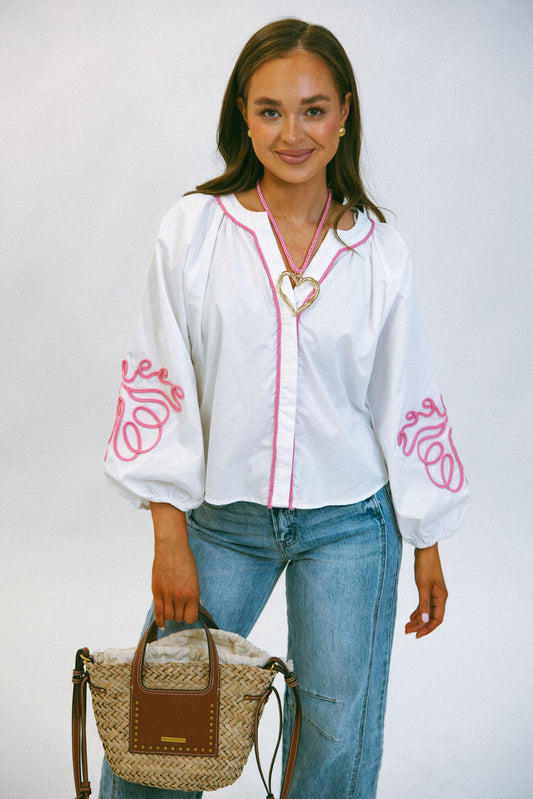 The Riviera Detail Top - White