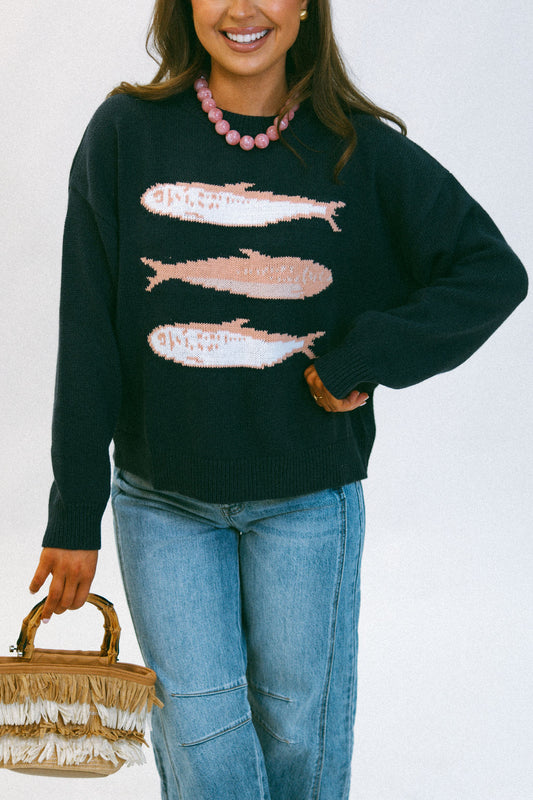 The Catch of the Day Sweater - Navy