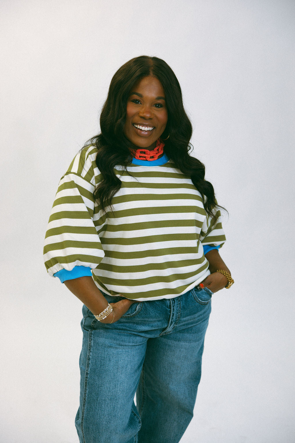 Layer Me Up Stripe - Olive