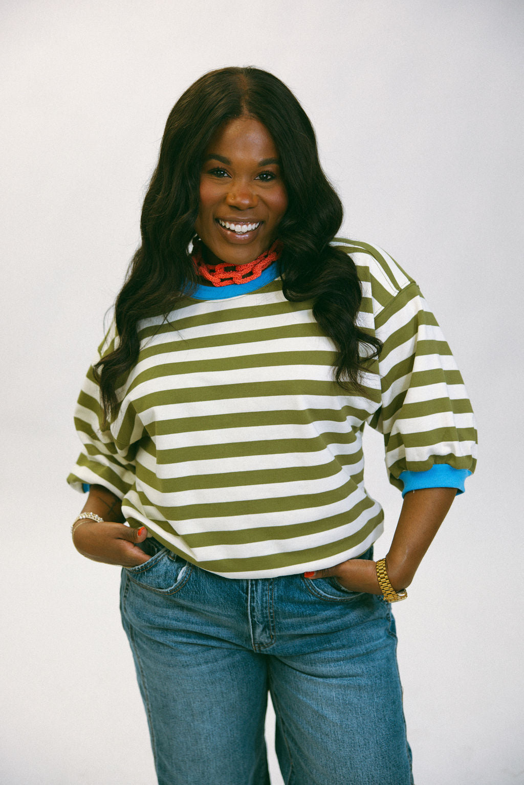 Layer Me Up Stripe - Olive