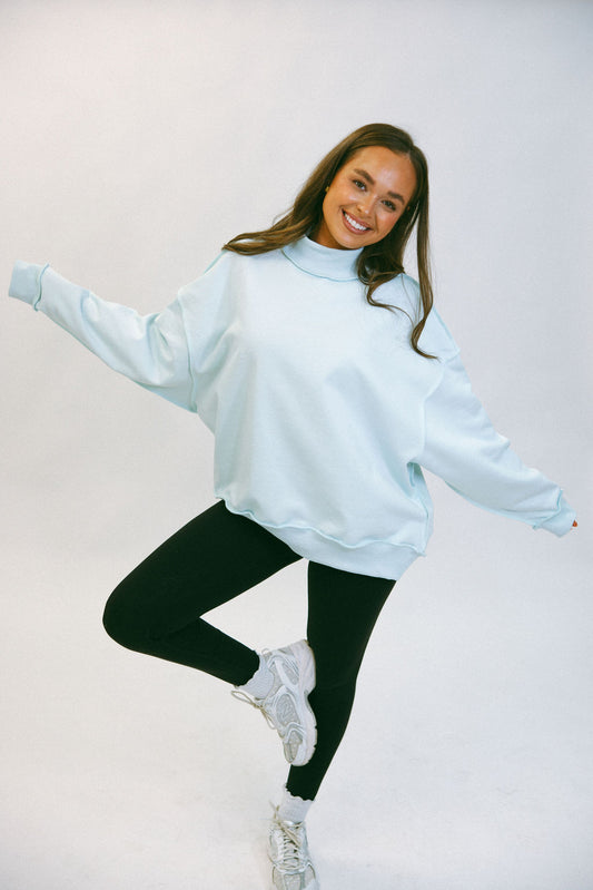 The Classic Mock Neck - Baby Blue