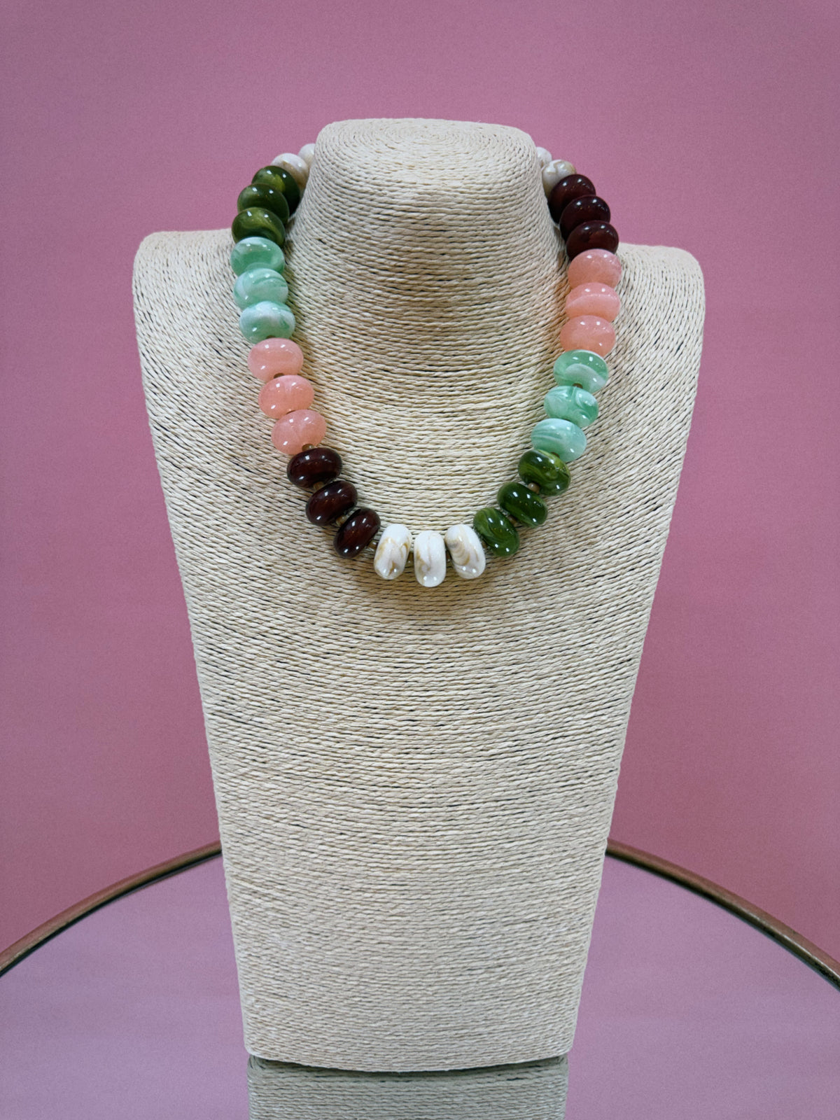 The Mixed Beads - Green/Pink