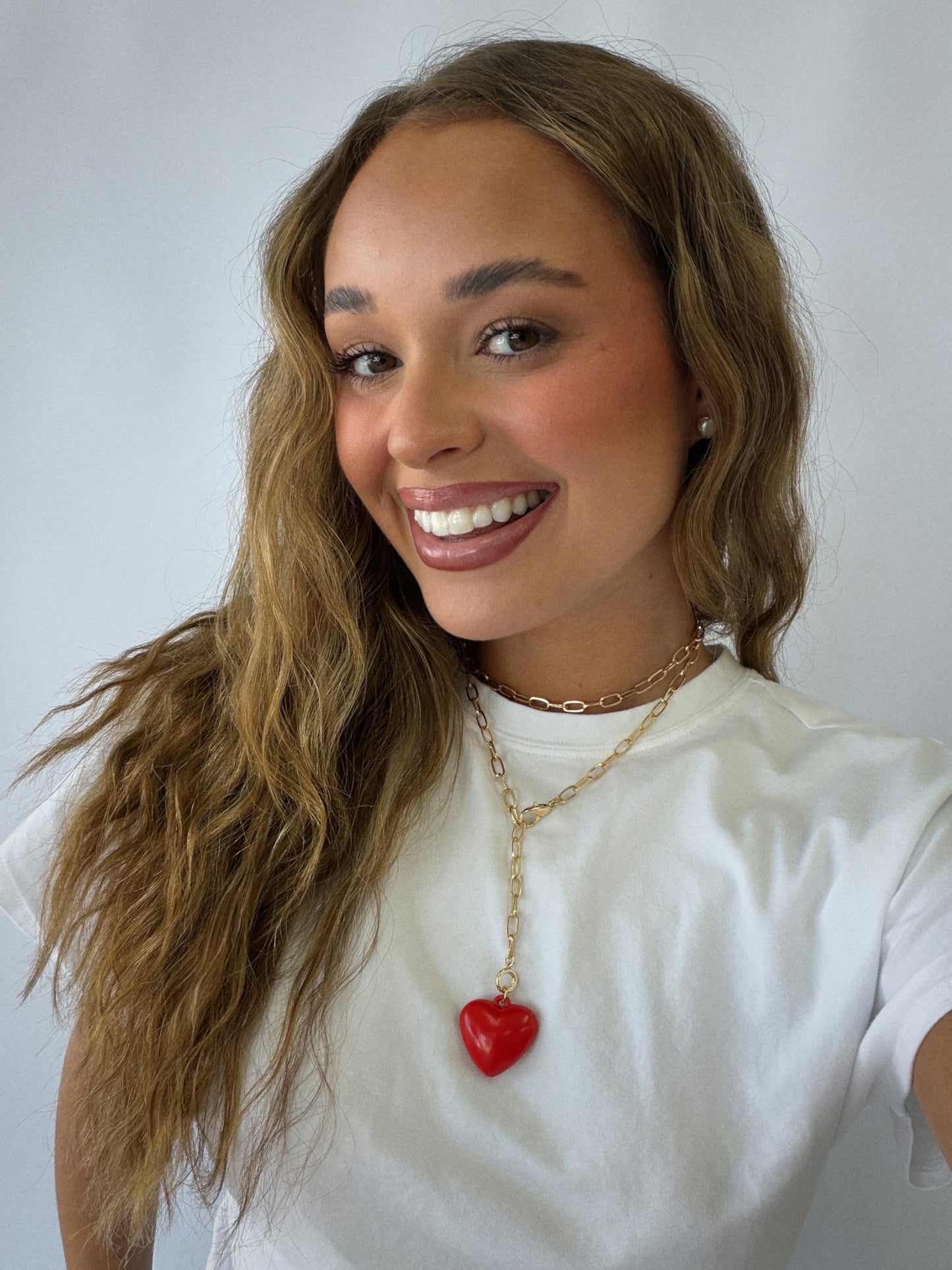 Red Heart Wrap Necklace