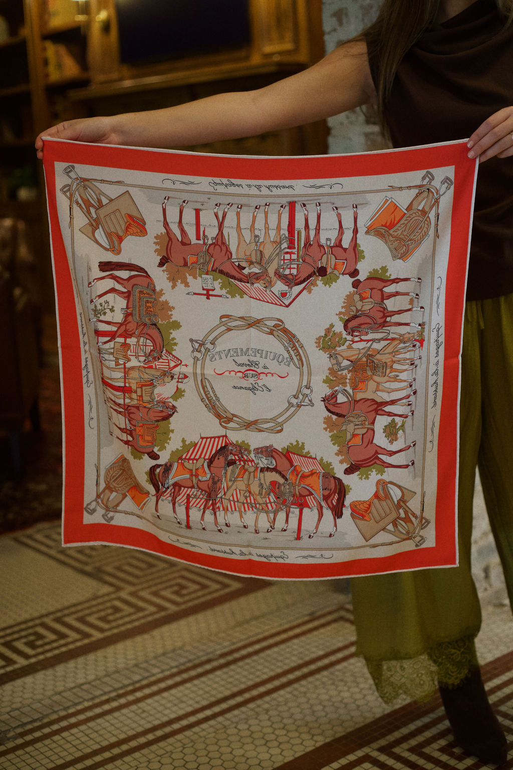 Double Sided Scarf - Orange/Pink