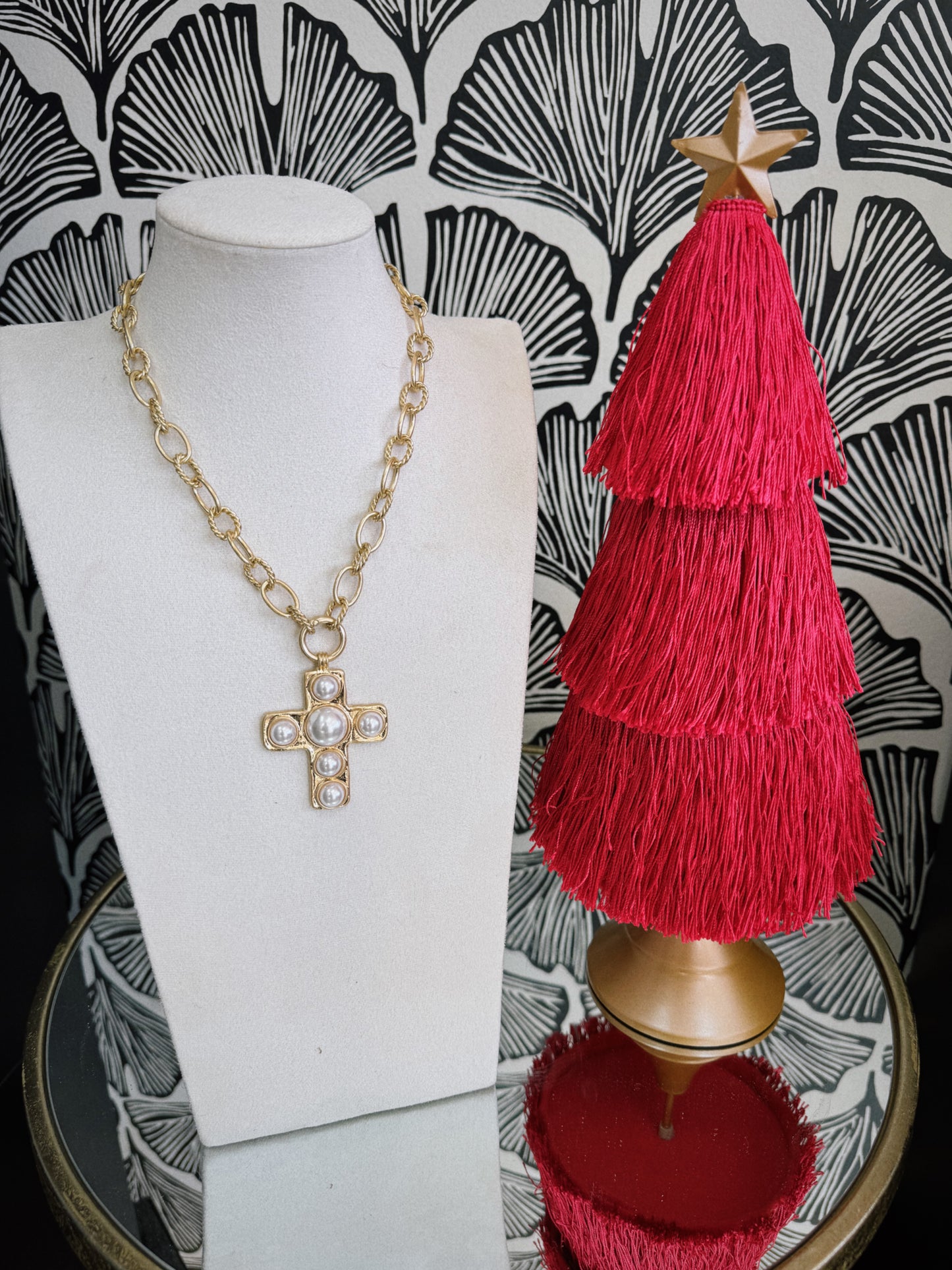 Pretty in Pearls Cross Necklace