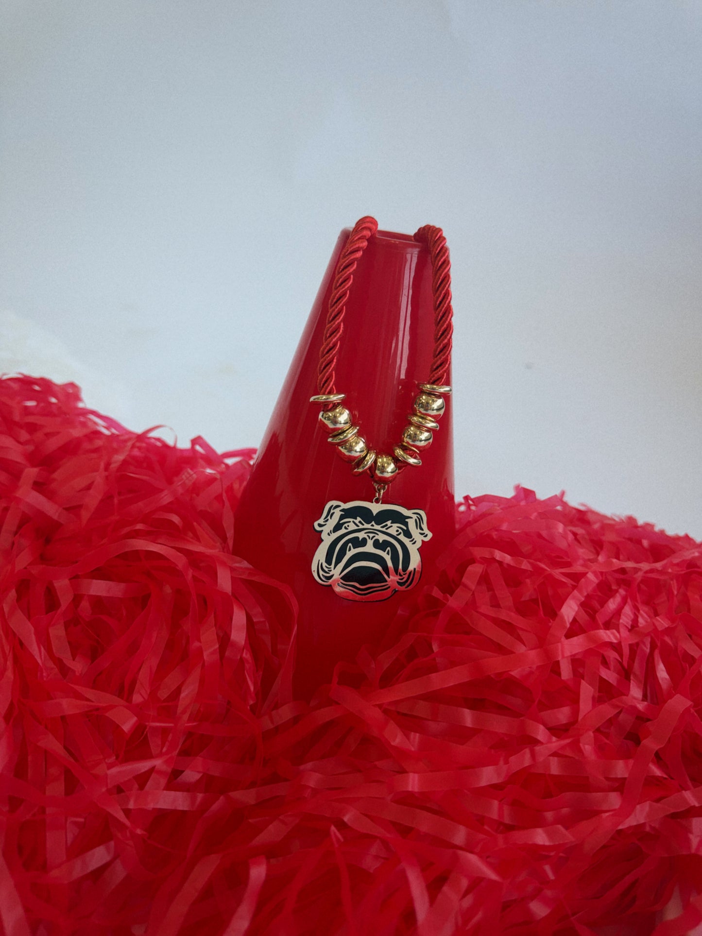 Bulldog Rope Necklace - Black & Gold