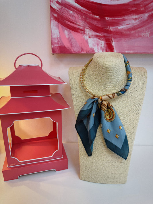 Scarfed & Styled Necklace - Blue