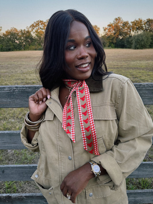 Red Buck Scarf Necklace