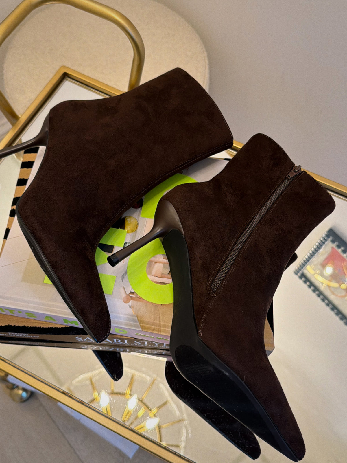 Marianne Pointed Toe Boots - Brown