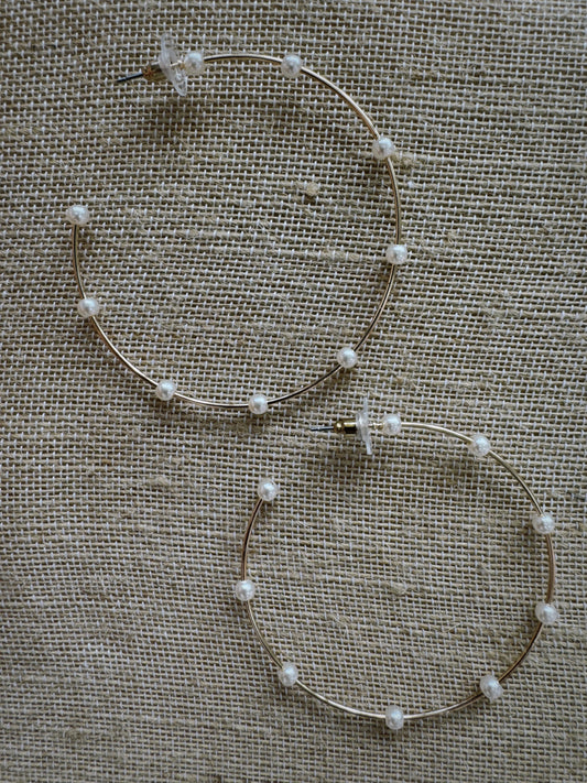 Pearl Hoop Earrings