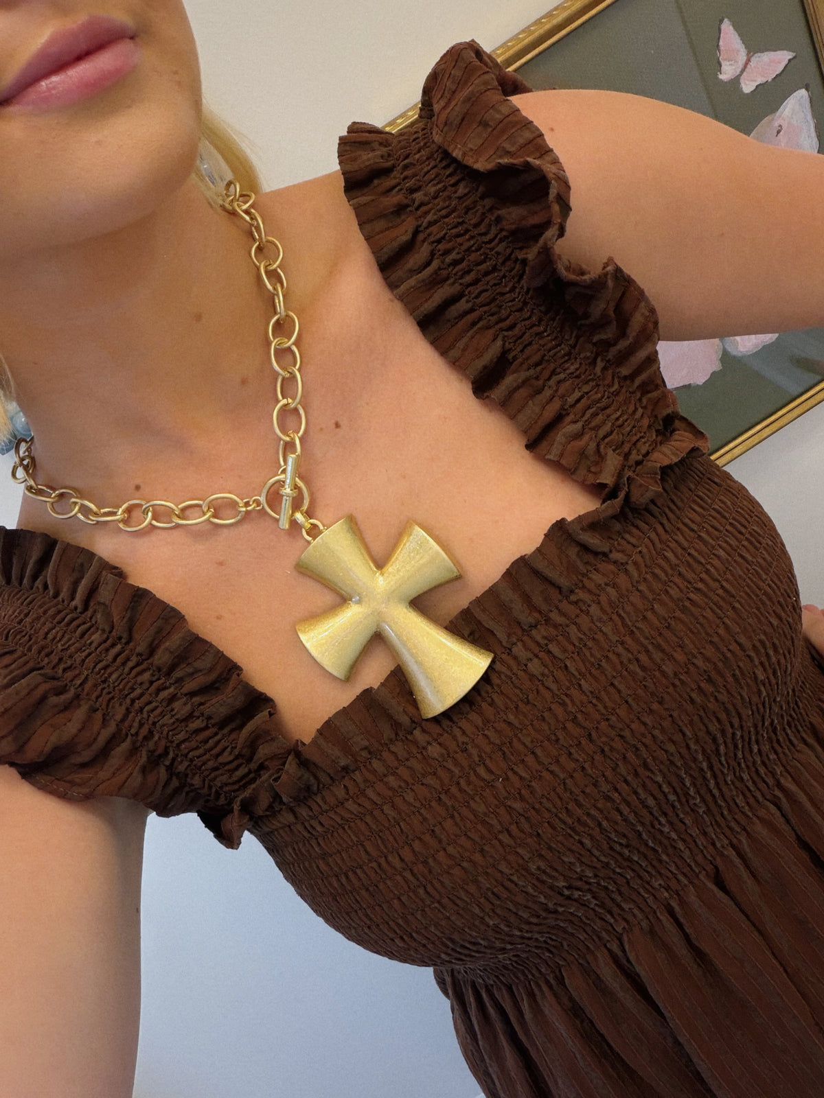 Chunky Gold Cross