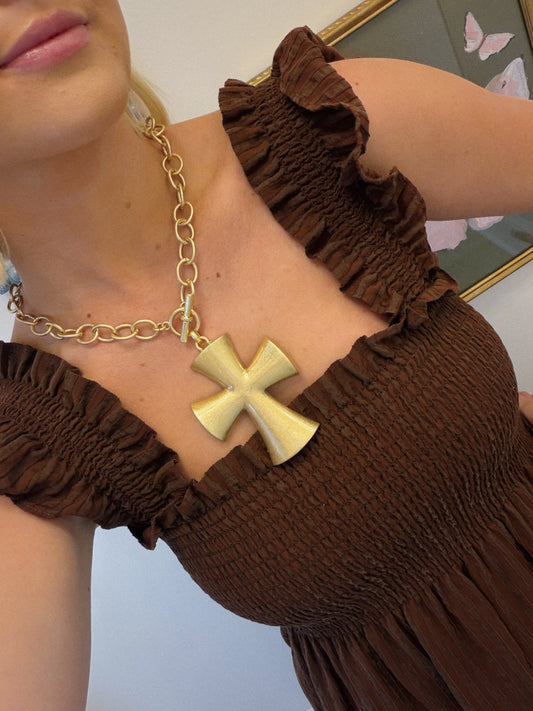 Chunky Gold Cross