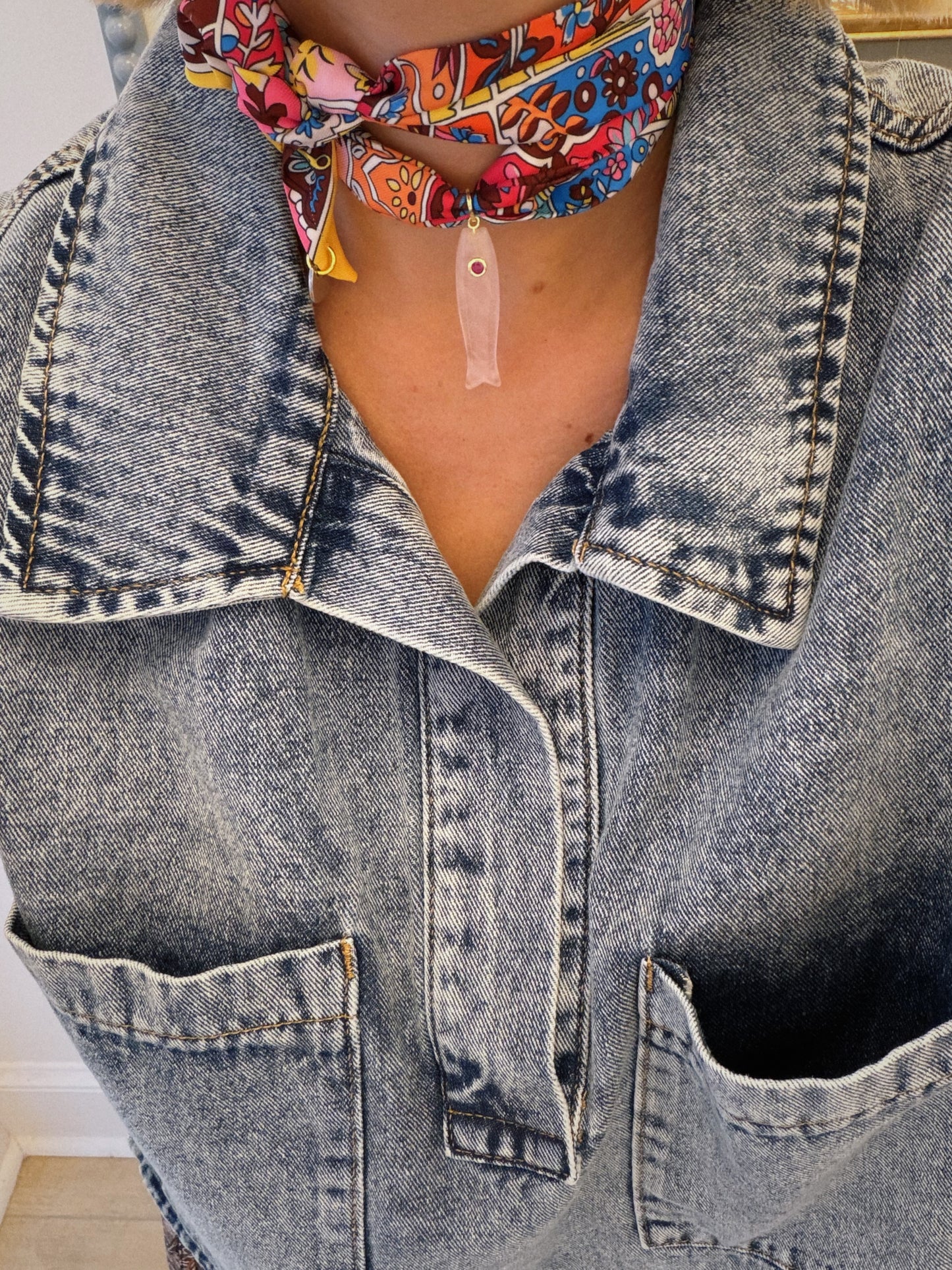 Pink Reef Scarf Necklace