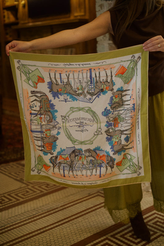 Double Sided Scarf - Chartreuse/Brown