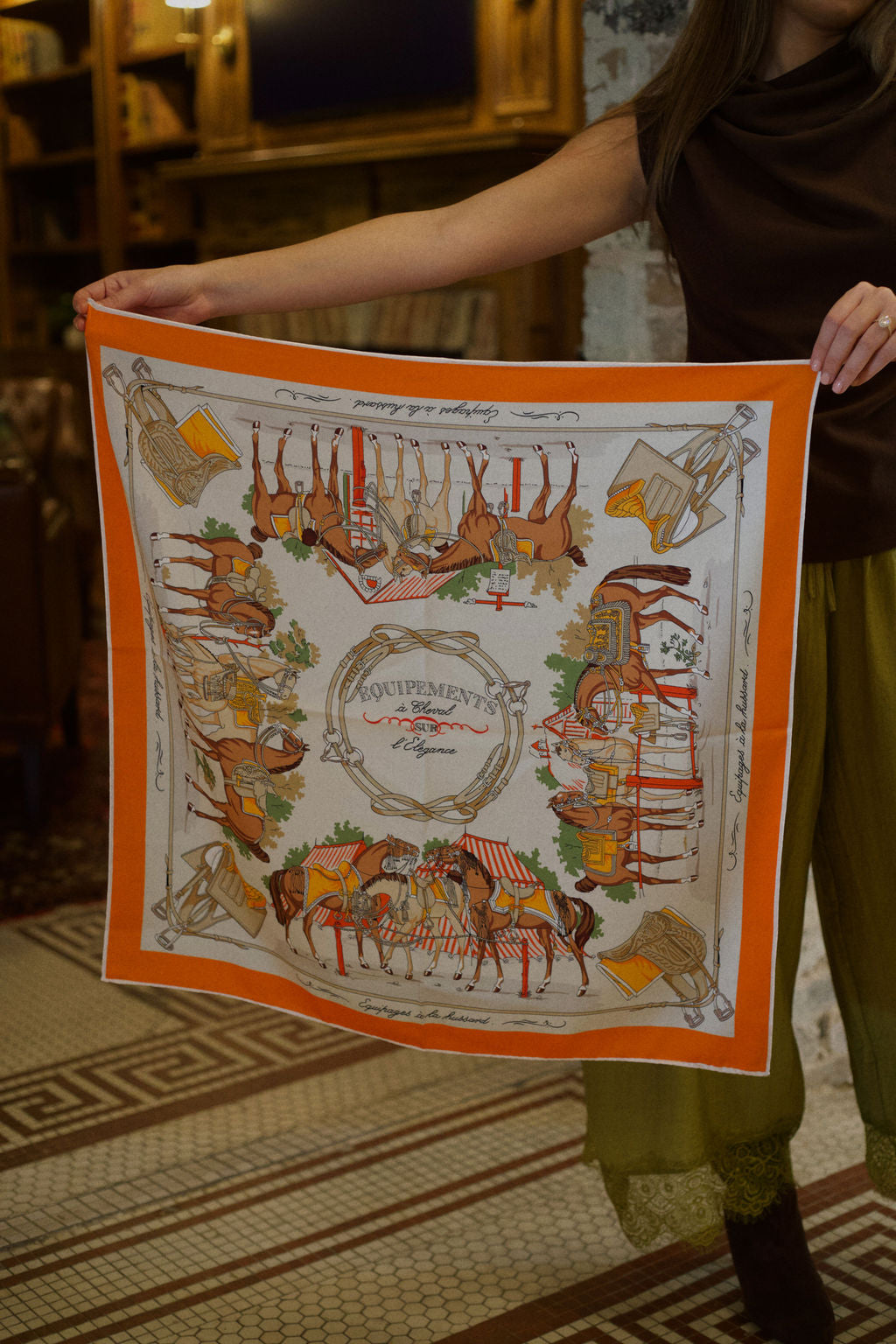 Double Sided Scarf - Orange/Pink
