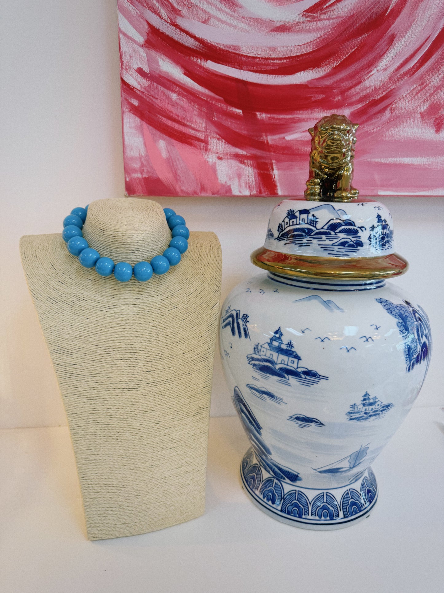 The Happy Beaded Necklace - Ocean Blue