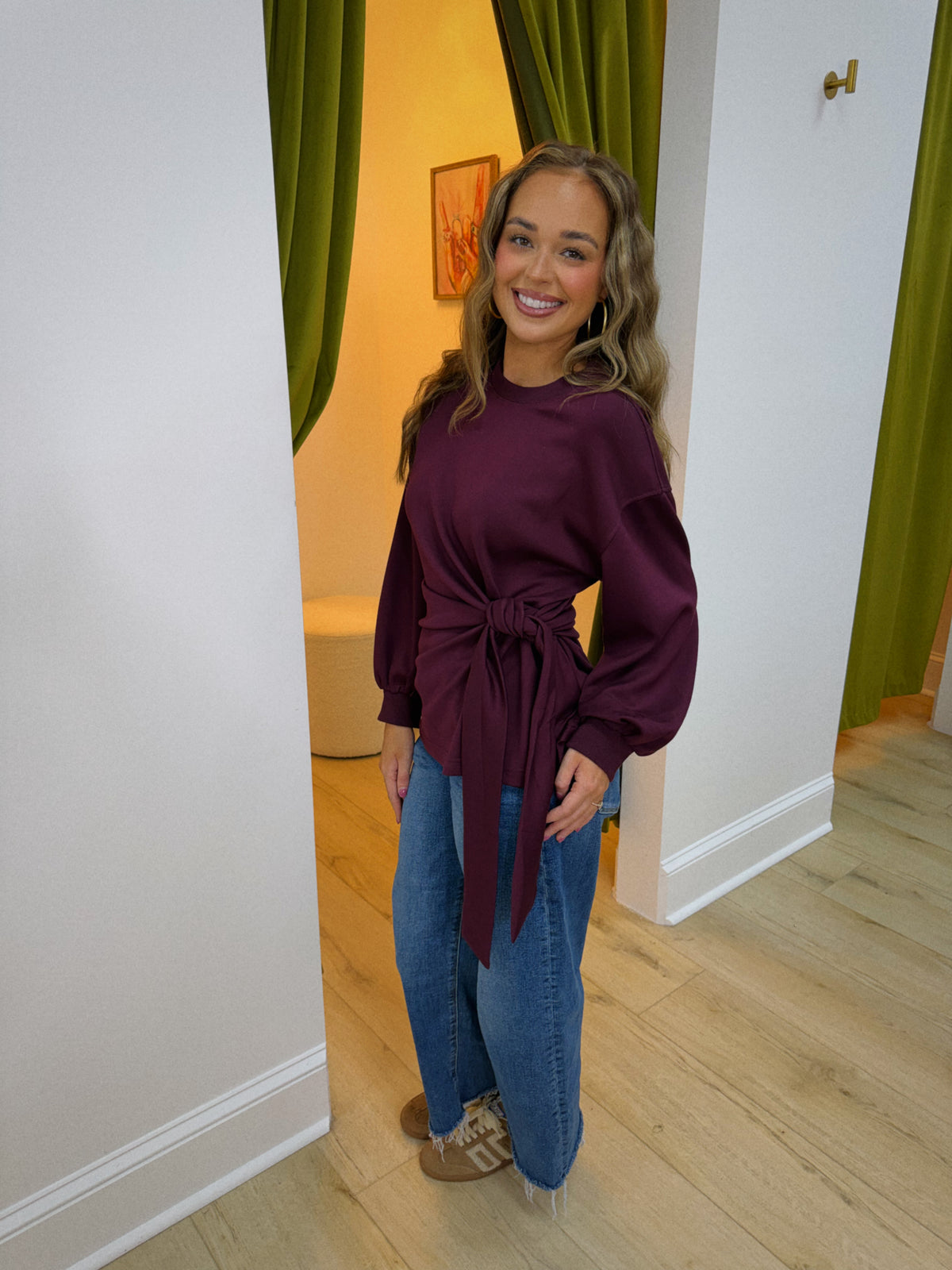 All Tied Up Top - Plum