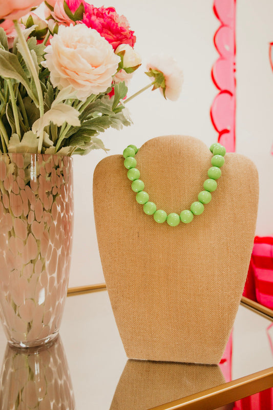 The Happy Hour Necklace - Lime Green