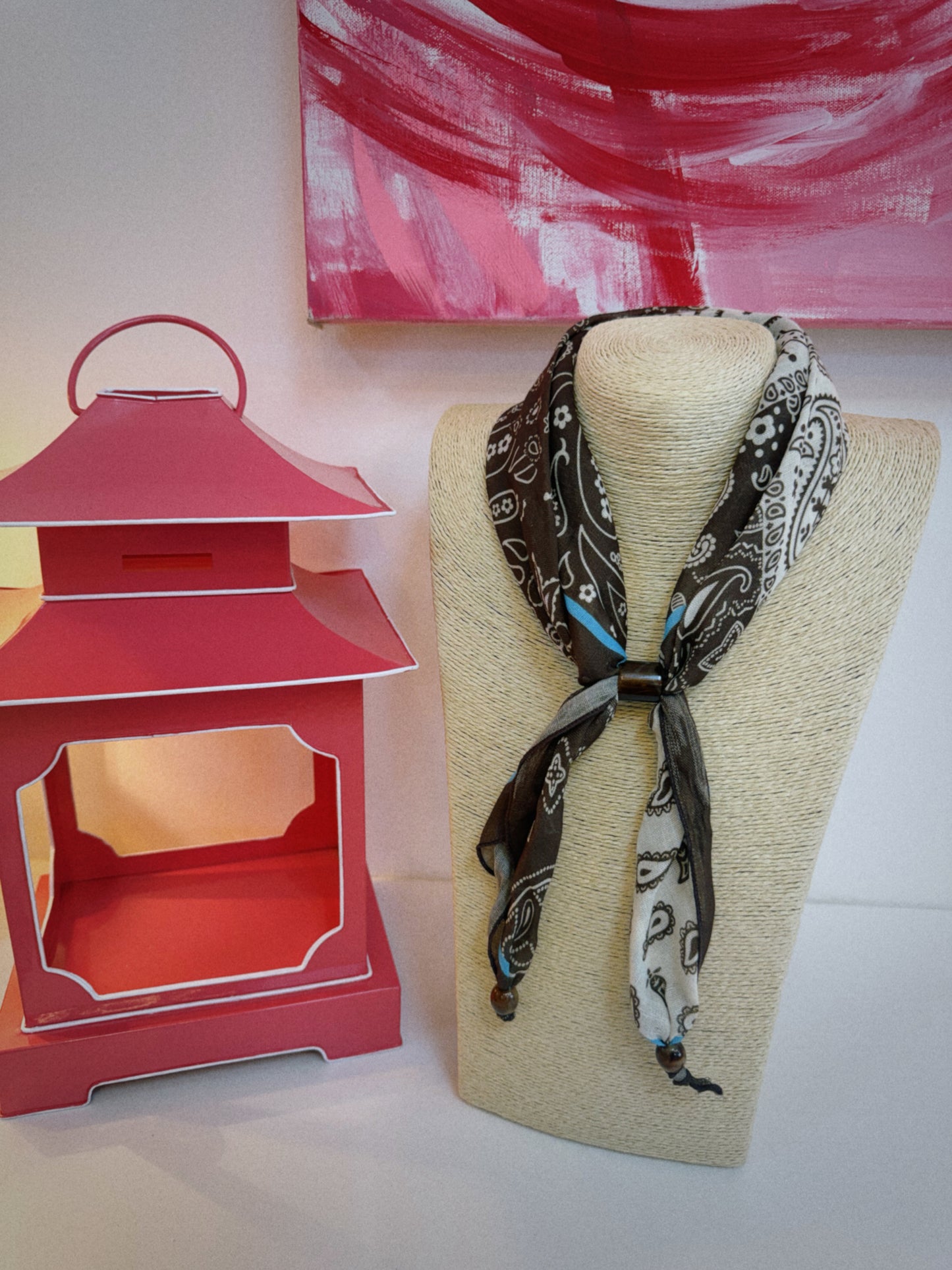 Slide Up Scarf - Brown & Blue