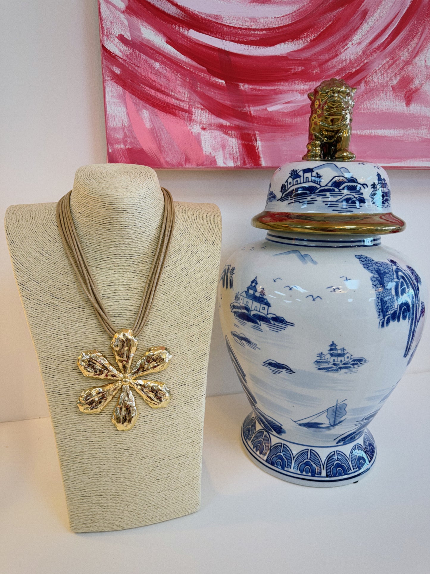 Gold Statement Flower Necklace