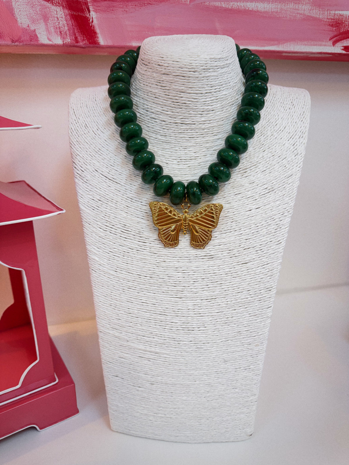 The Social Butterfly Necklace - Green
