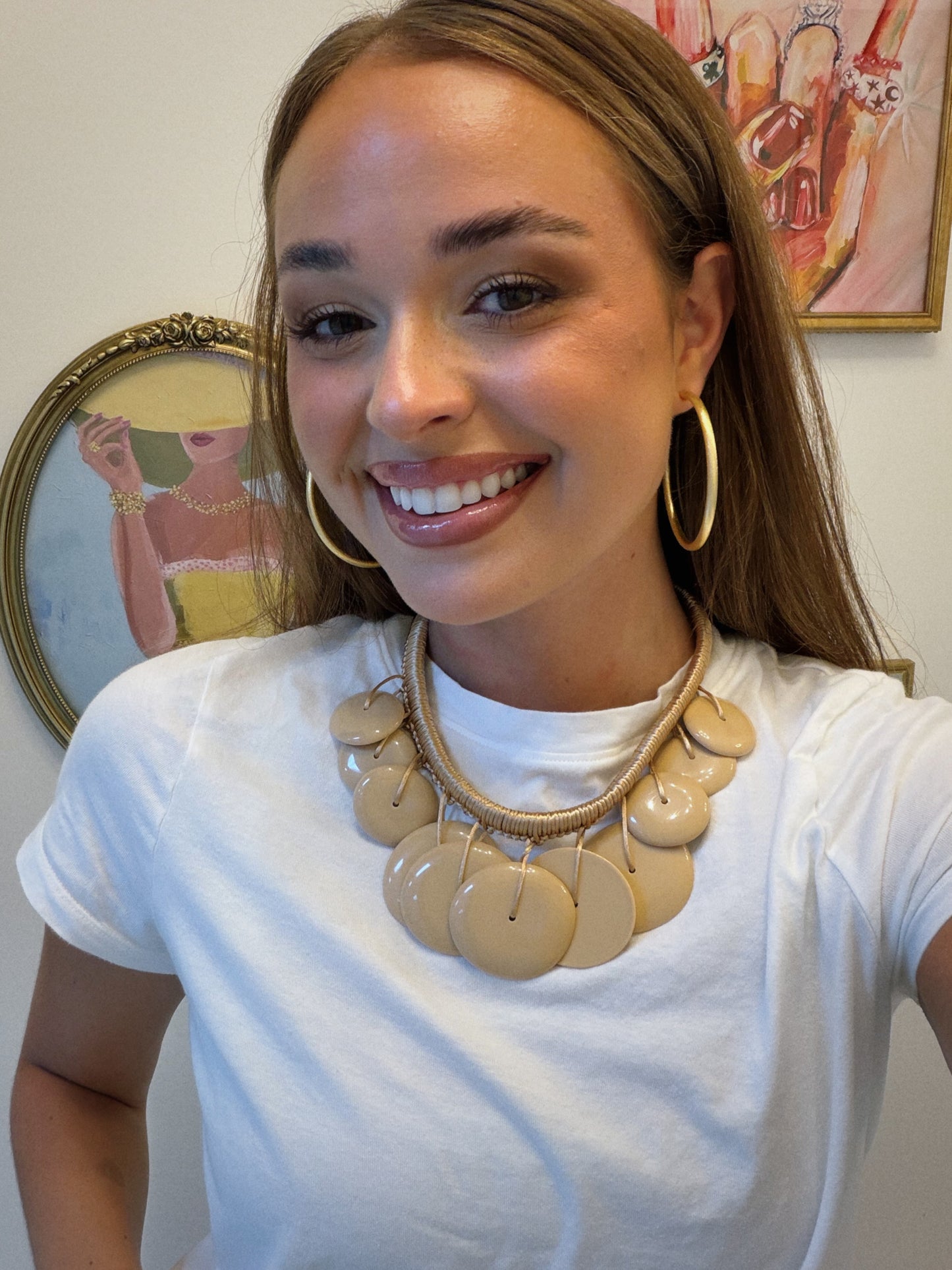 Beaded & Braided Necklace - Brown