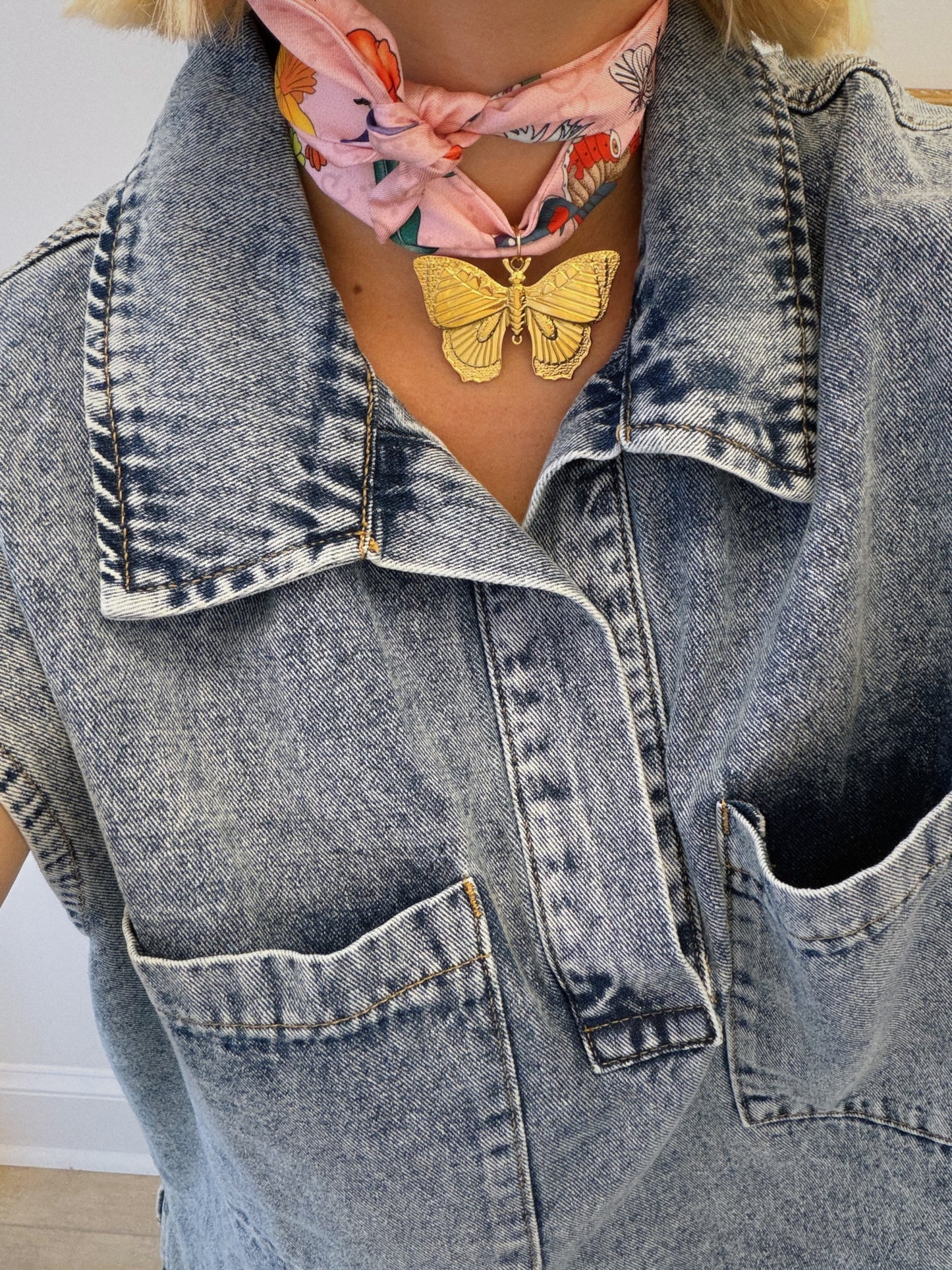 Wings of Gold Scarf Necklace