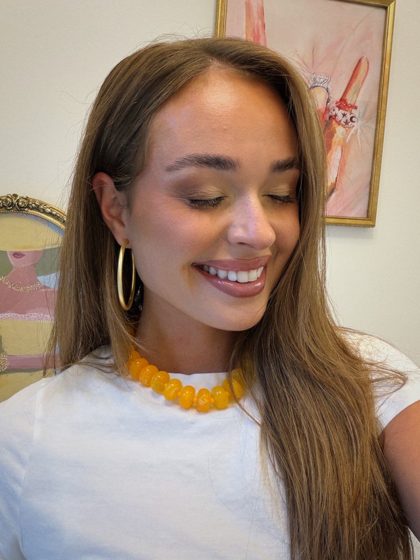 Orange Kisses Beaded Necklace