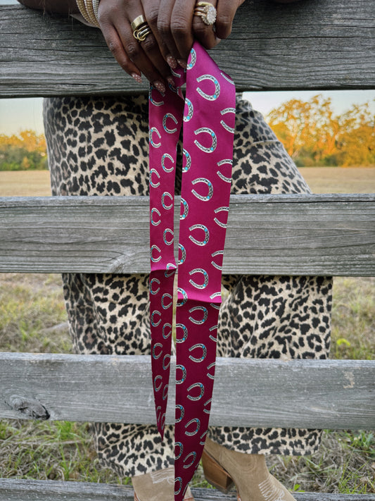 Horse Shoe Scarf - Purple & Silver