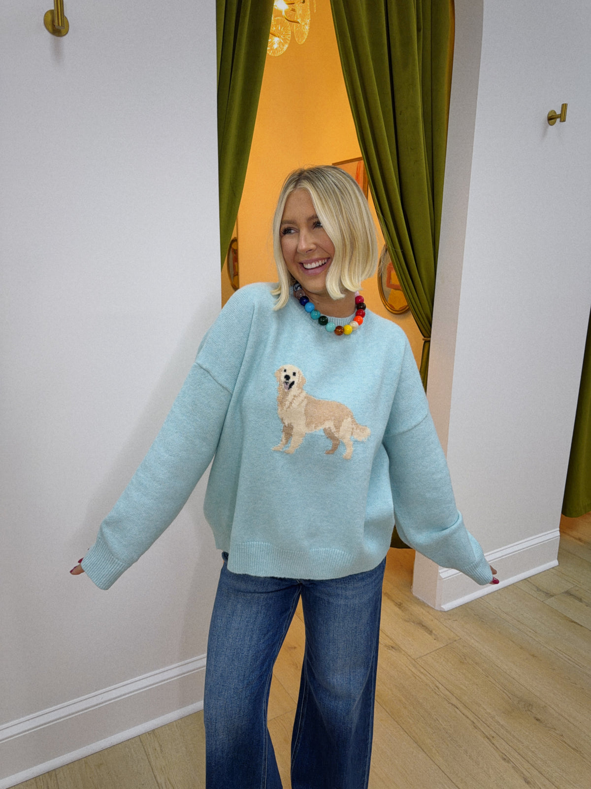 Golden Retriever Sweater - Blue