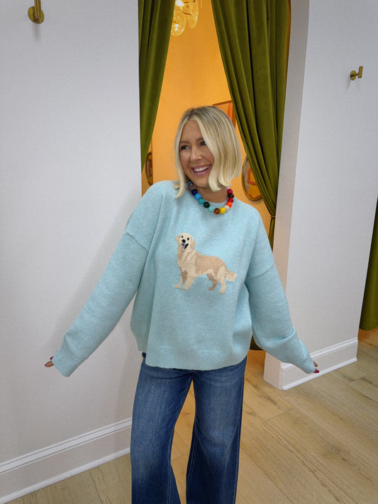 Golden Retriever Sweater - Blue