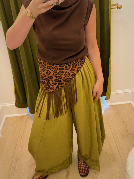 Cheetah Fringe Scarf - PRE ORDER