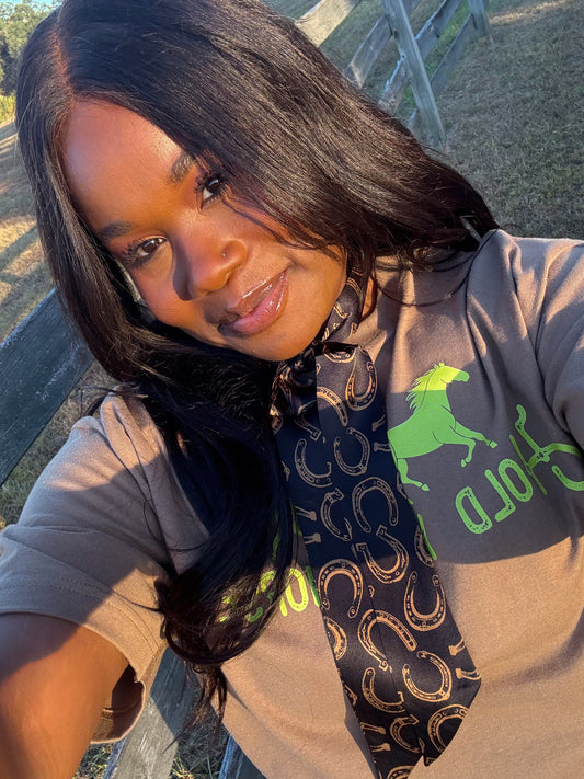 Horse Shoe Scarf - Black