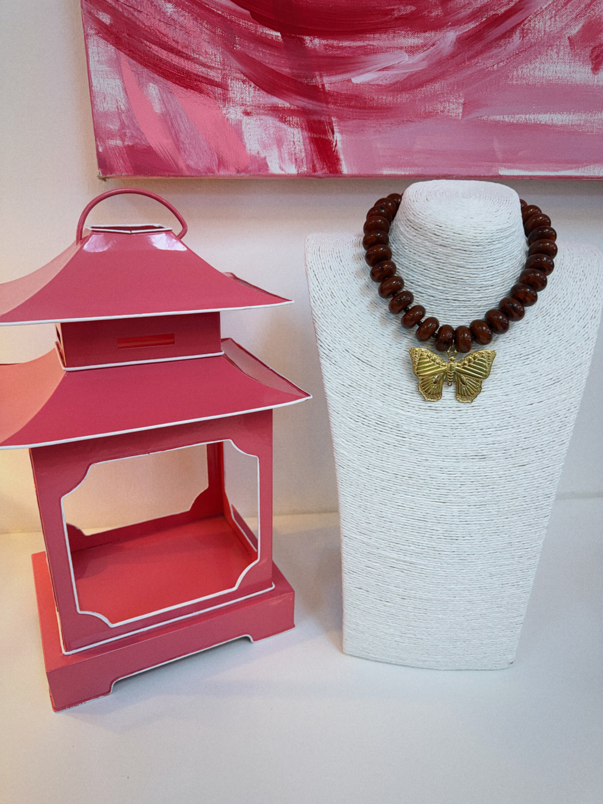 The Social Butterfly Necklace - Brown