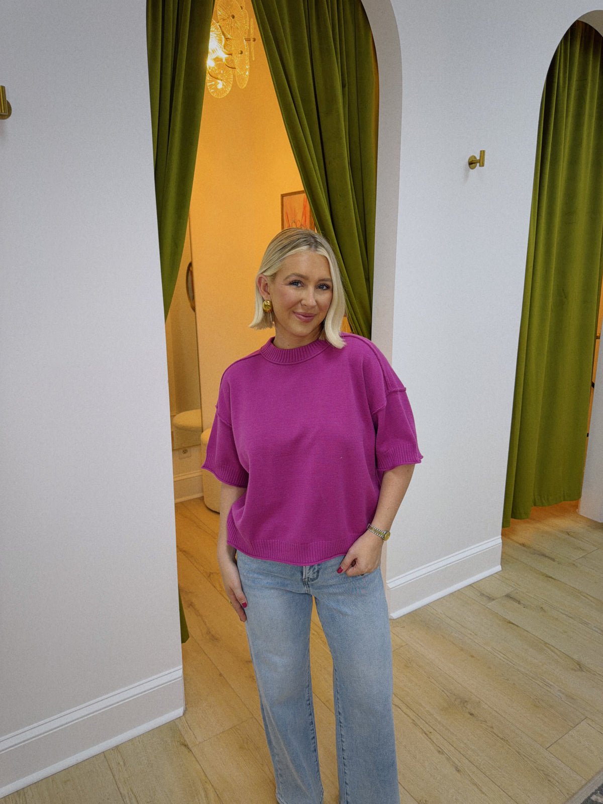 The Color Crush Knit Top - Hot Pink