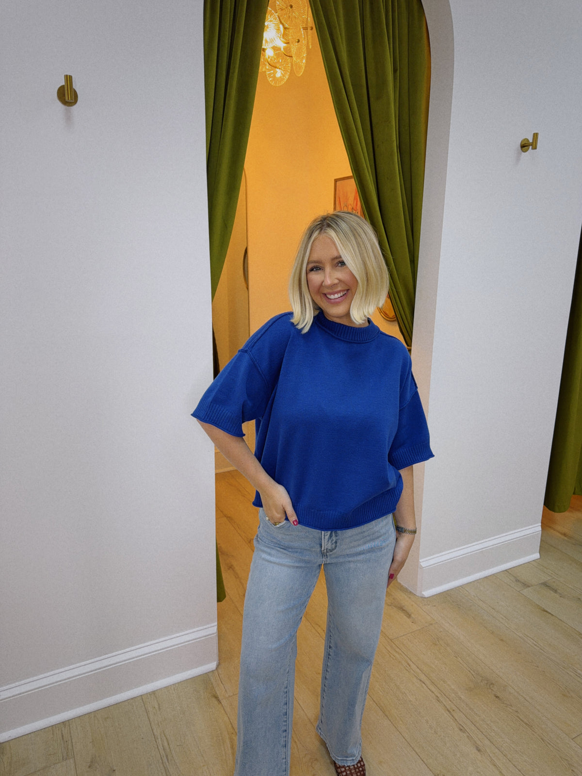 The Color Crush Knit Top - Blue
