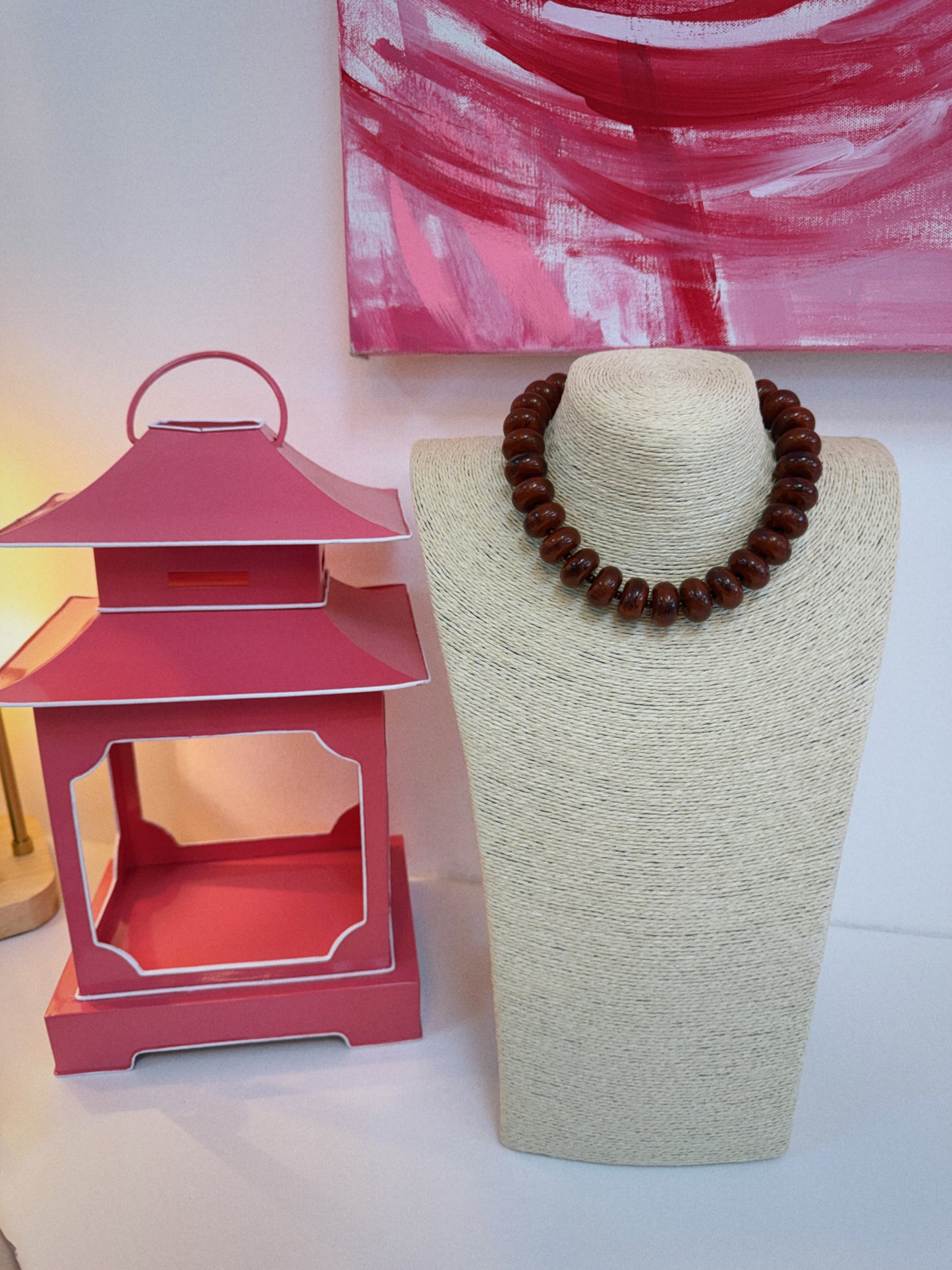 The Playful Pop Necklace - Brown