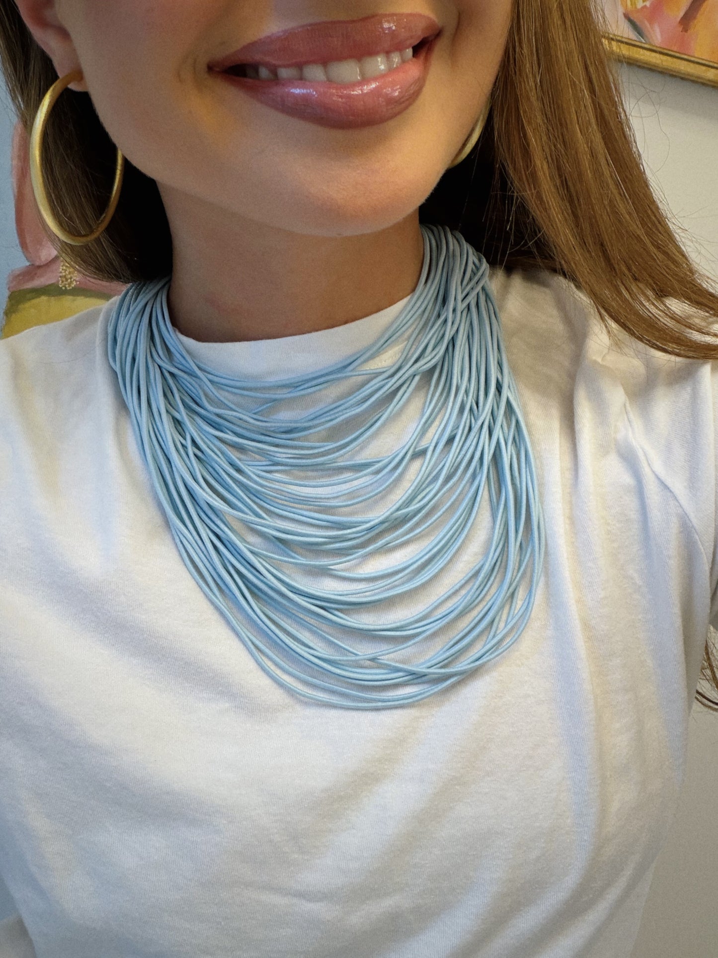 Cord Necklace - Baby Blue
